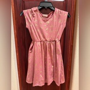 Gold Butterflies Pink Dress